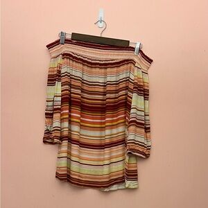NWT New York & Company Medium Striped Multicolor Off The Shoulder Shirt